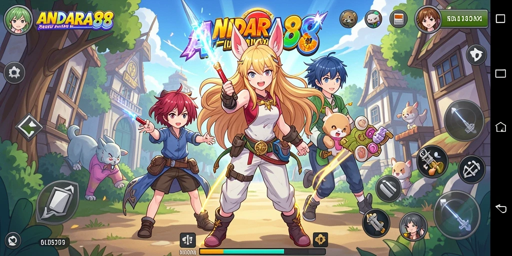 Gameplay ANDARA88 menampilkan karakter Anime yang interaktif dan grafis indah.