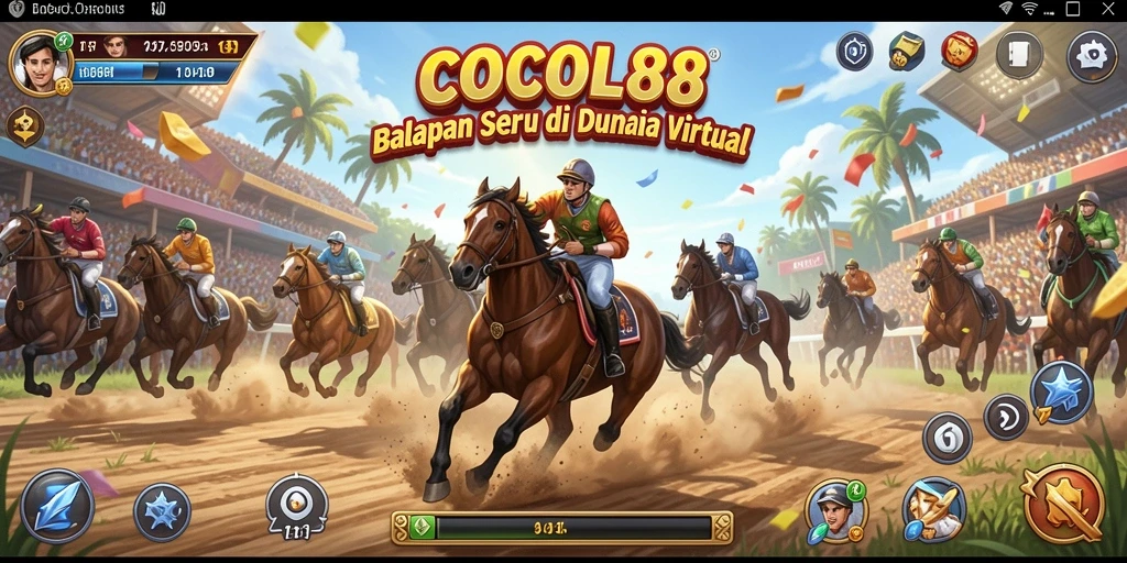 Tangkapan layar gameplay COCOL88 menampilkan aksi balapan yang mendebarkan.