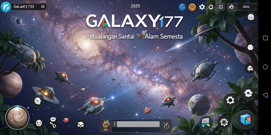 Tampilan gameplay GALAXY77 yang cerah dan penuh warna.