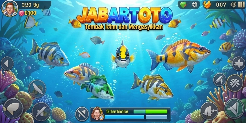 Screenshot gameplay JABARTOTO saat menangkap ikan dengan senapan.