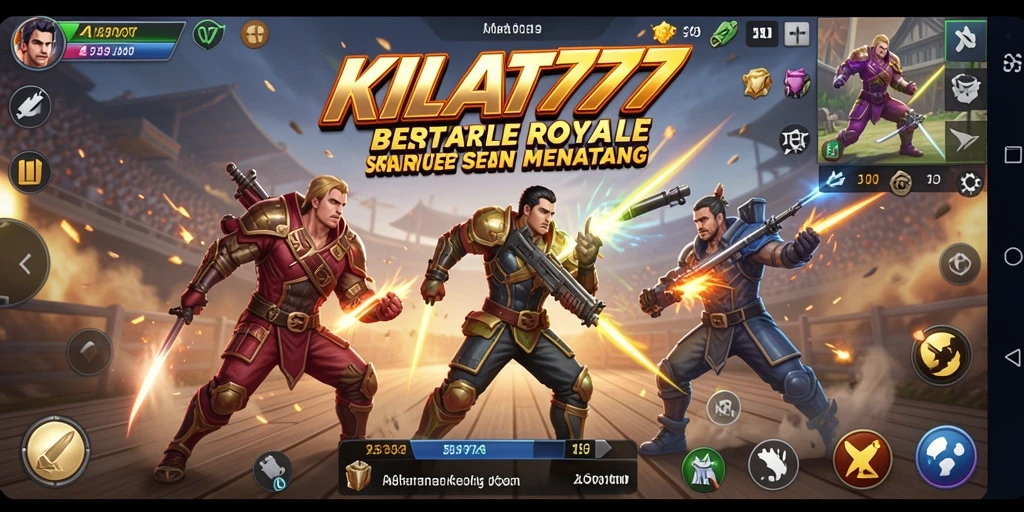 Tangkapan layar utama KILAT777 menampilkan aksi mendebarkan dalam pertempuran Battle Royale.