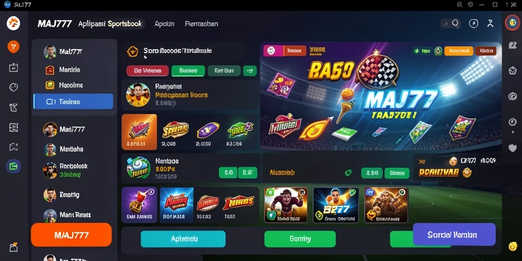Tampilan menarik dari aplikasi Sportsbook MAJ777 dengan berbagai pilihan taruhan.