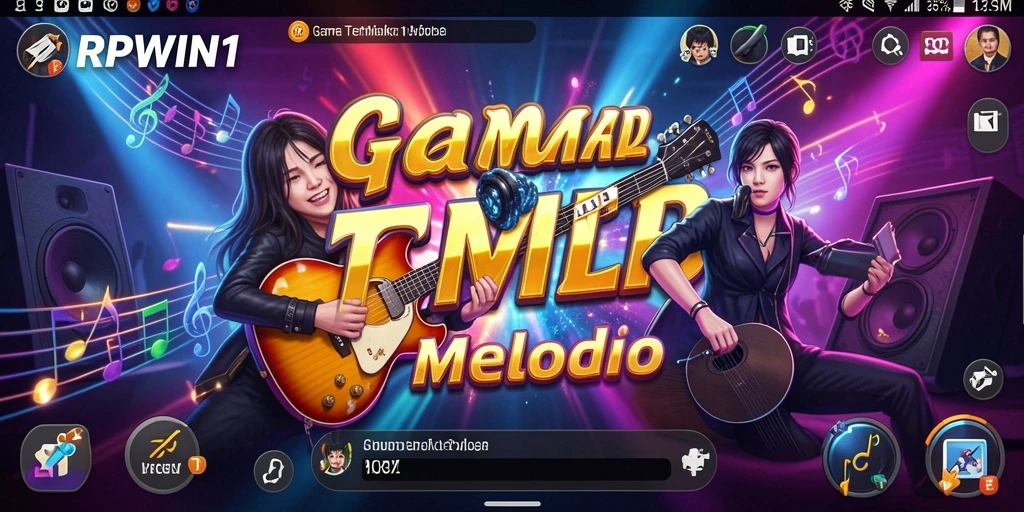 Tampilan gameplay RPWIN1 dengan pengalaman musik interaktif.