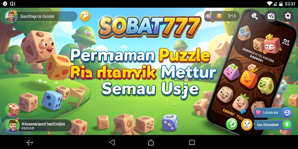 Tampilan gameplay seru dari permainan puzzle SOBAT777.