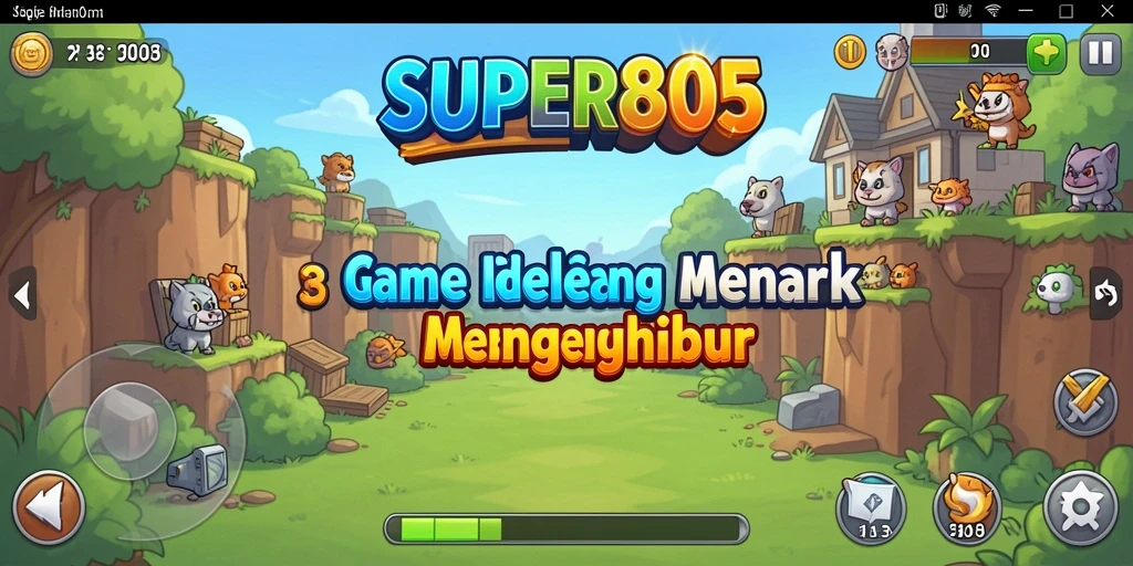 Tangkapan layar gameplay SUPER805 menampilkan karakter yang aktif dalam pengelolaan sumber daya.